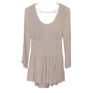 Double Zero Cream & Lace With Open Back Dress Or Tunic. SIZE Large